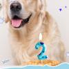 Blue Birthday Candle Number 6 with Paw Print view 3