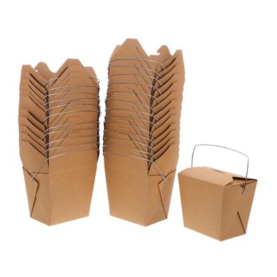 CONGARTENO 50-Piece 26 oz Paper Takeout Containers with Wire Handles