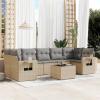 IKAYAA 8-Piece Rattan Balcony Lounge Set with Storage, Beige/Gray, Type-37 view 1