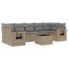 IKAYAA 8-Piece Rattan Balcony Lounge Set with Storage, Beige/Gray, Type-37 view 2