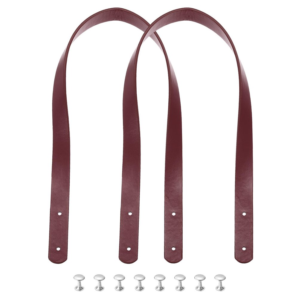 QUARKZMAN 2 Pack 24 Inch (60 cm) Leather Handbag Straps, Burgundy