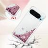 Shockproof Phone Case for Google Pixel 9 Pro with Liquid Quicksand Glitter and Floating Hearts, Reinforced Dual-Layer TPU Cover, SSD-Certified, Rose Gold view 2
