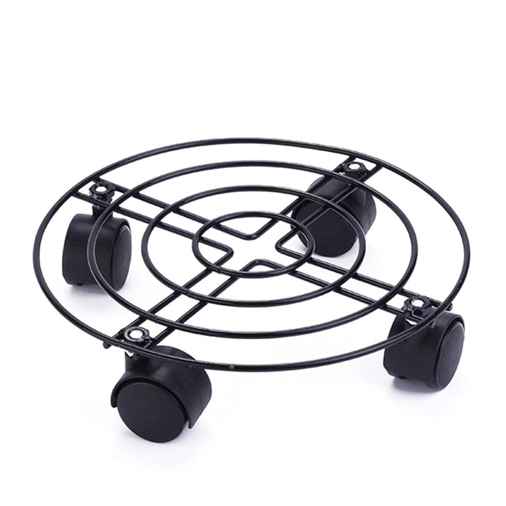 JTLB Round Iron Plant Caddy with Wheels