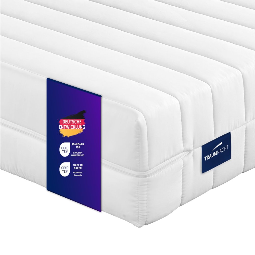 Traumnacht Easy Comfort Duo 7-Zone Roll-Up Mattress 120 x 200 cm | H3 & H4 | Ergonomic & Breathable | OEKO-TEX Standard 100 | 11 cm High | Antibacterial | German Quality Standard