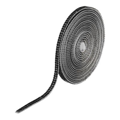 QUARKZMAN Self-Adhesive Rhinestone Trim 3 Yard Roll, Black