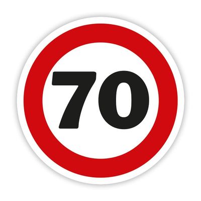 70th Birthday Magnet - Traffic Sign