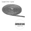 QUARKZMAN Self-Adhesive Rhinestone Ribbon 3 Yards Dark Gray view 2