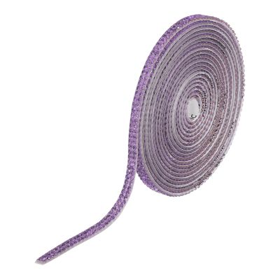 QUARKZMAN Self-Adhesive Rhinestone Ribbon 3 Yards Bling Roll, Purple