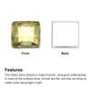 QUARKZMAN 50 Pcs Acrylic Flatback Rhinestones 8mm Square Light Yellow view 4