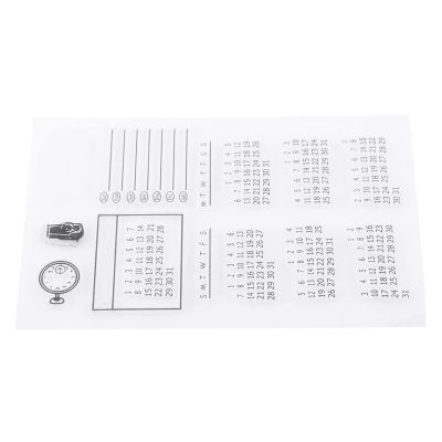 TIKATARER Calendar Stamps, Clear Silicone Stamps for Journaling