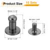 QUARKZMAN 16 Pcs Leather Rivets with Screw Back, Metallic Black view 2