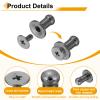 QUARKZMAN 16 Pcs Leather Rivets with Screw Back, Metallic Black view 3