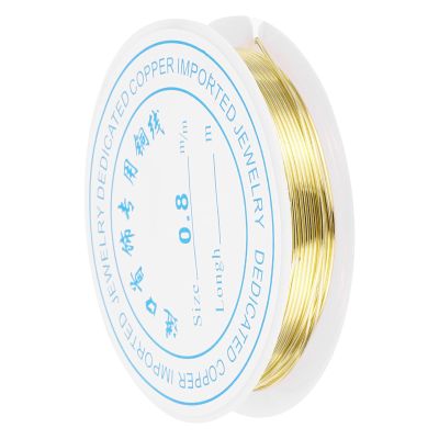 QUARKZMAN 0.8 mm / 20 Gauge Copper Wire for Jewelry Making, 1 Roll of Craft Anti-Tarnish Beading Wire (Gold) - 3 m