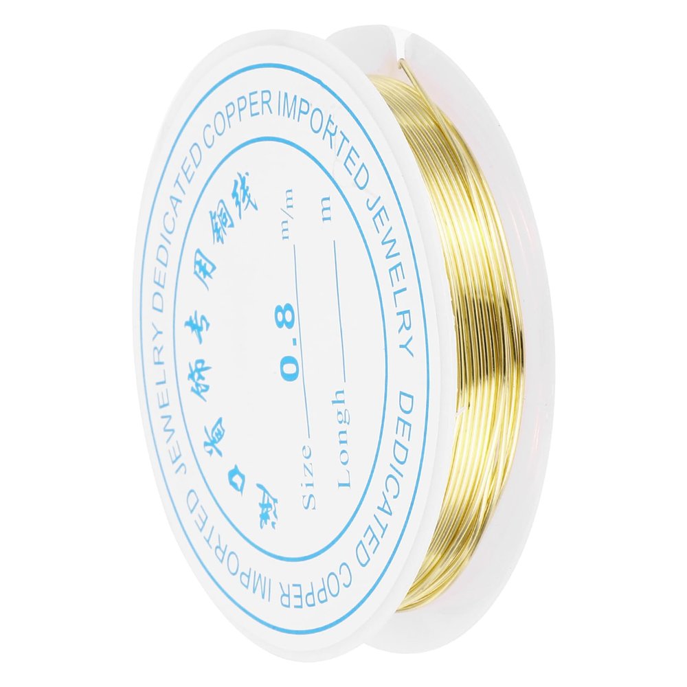 QUARKZMAN 0.8 mm / 20 Gauge Copper Wire for Jewelry Making, 1 Roll of Craft Anti-Tarnish Beading Wire (Gold) - 3 m