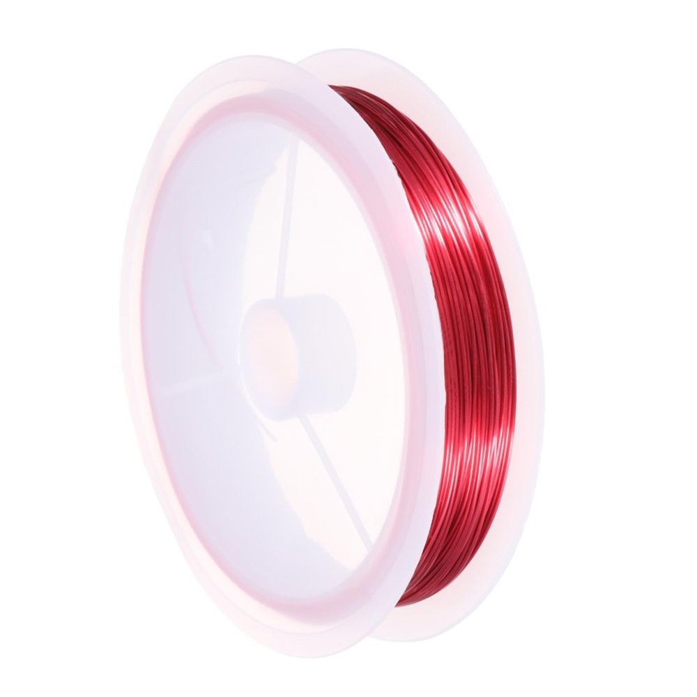 QUARKZMAN 24 Gauge Copper Wire for Jewelry Making, Red, 18M