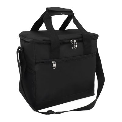 15L Insulated Cooler Lunch Bag, Leakproof, Foldable, Black