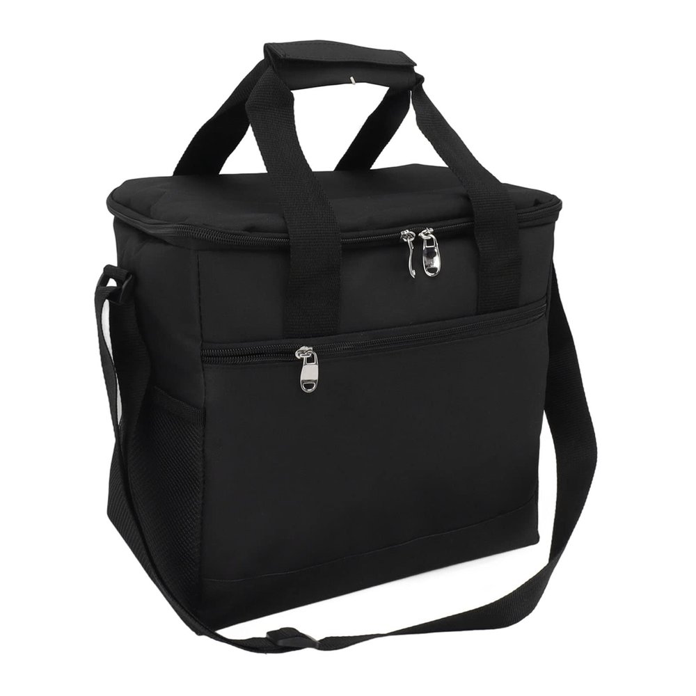 15L Insulated Cooler Lunch Bag, Leakproof, Foldable, Black