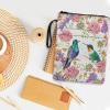 Reusable Book Cover with Carrying Cord and Zippered Pocket, Hummingbird Pattern view 3