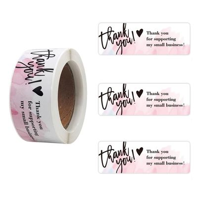 1 Roll / 120 pcs Thank You Stickers - Pink
