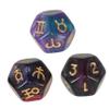 KOMBIUDA 3-Piece 12-Sided Constellation Dice Set, Resin, Cosmic Design for Games, Tarot Divination, and Role-Playing view 1