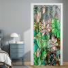 Surwin Blackout Door Curtain with Grommets, Thermal Insulating Curtain, Green Leaf Painting, 150 x 200 cm view 1