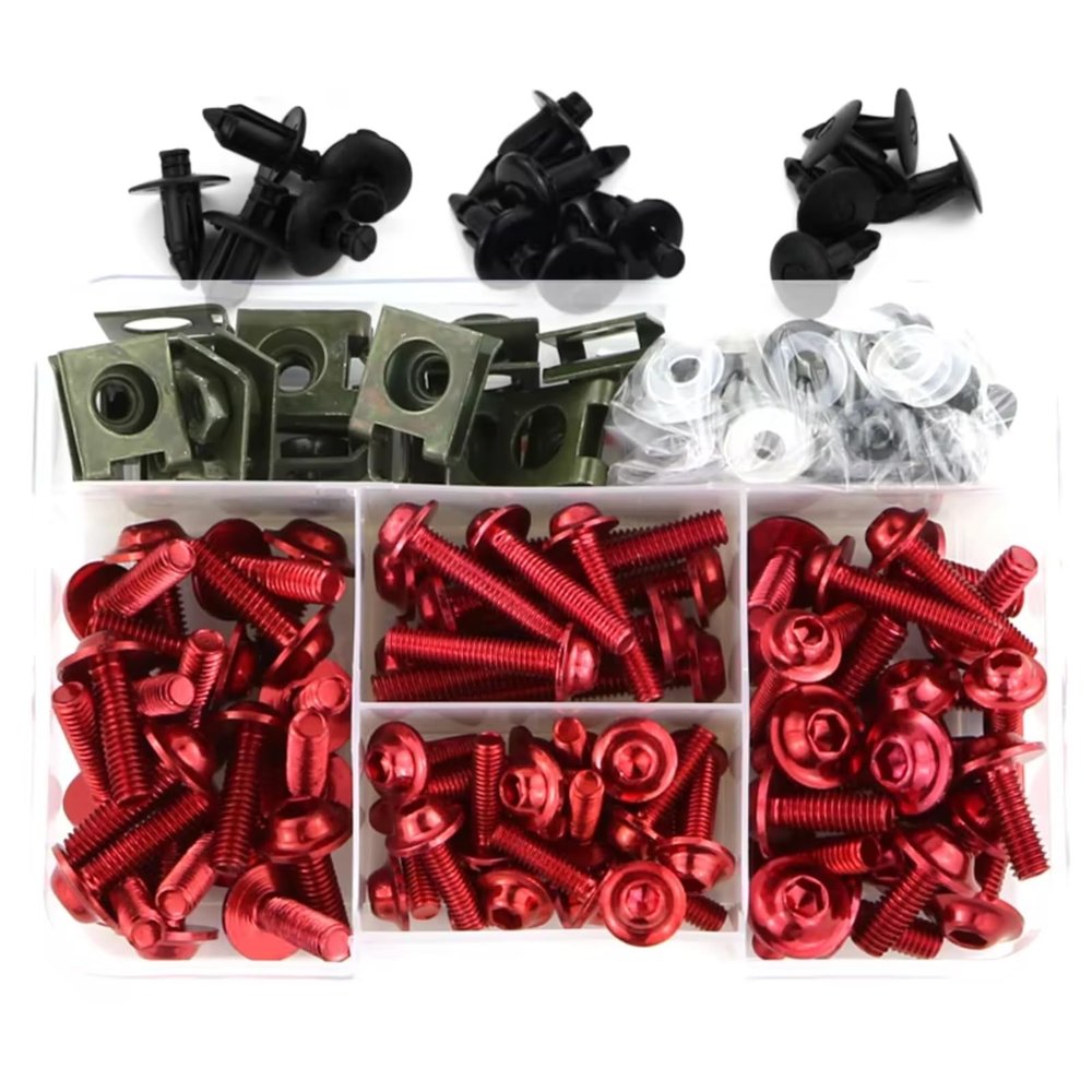 GTVRFLOKI Compatible with CB500F/CB600F Accessories, Motorcycle Fairing Screw Set, Red