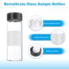PATIKIL Small Glass Sample Vials with Lids, 5-Pack, 30 mL Clear Glass Bottles with Black Screw Caps and Labels view 3