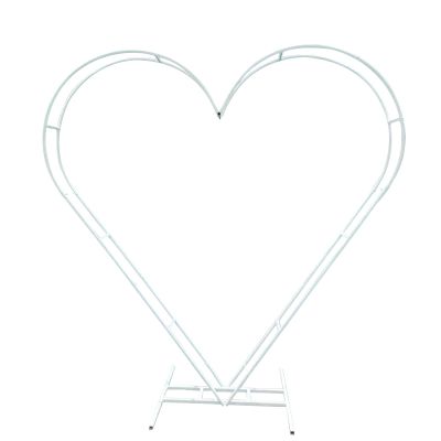 Heart-Shaped Wedding Arch for Ceremony, White Metal, 2 m