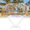 Heart-Shaped Wedding Arch for Ceremony, White Metal, 2 m view 4