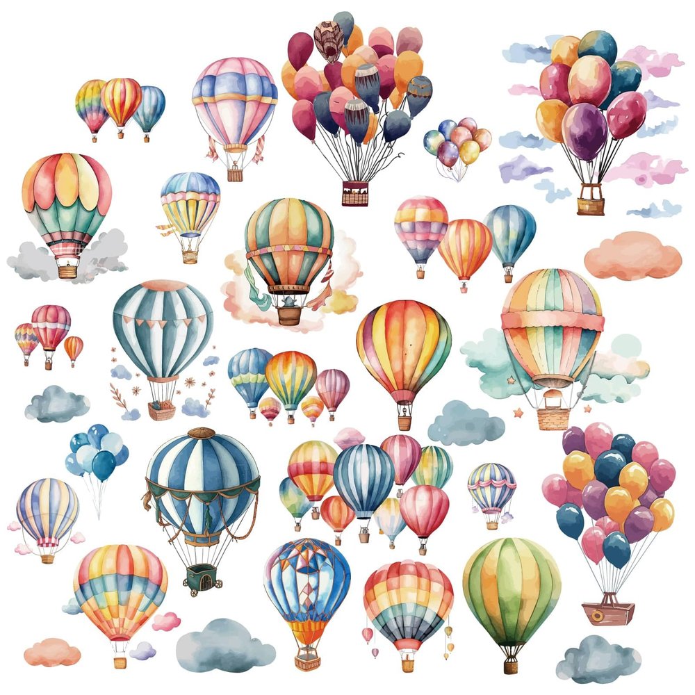 Craspire 8 Sheet Hot Air Balloon Window Stickers
