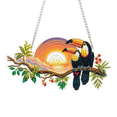 EOBROMD Tukan Diamond Painting Window Decorations