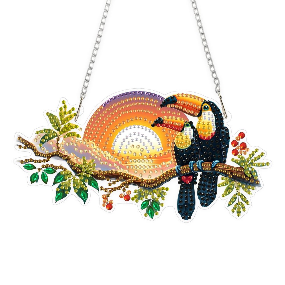 EOBROMD Tukan Diamond Painting Window Decorations