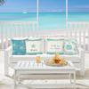 COZZSNUGE Summer Coastal Cushion Covers 45 x 45 cm, Starfish Shell Coral Maritime Decorative Pillow Covers 4-Pack view 2