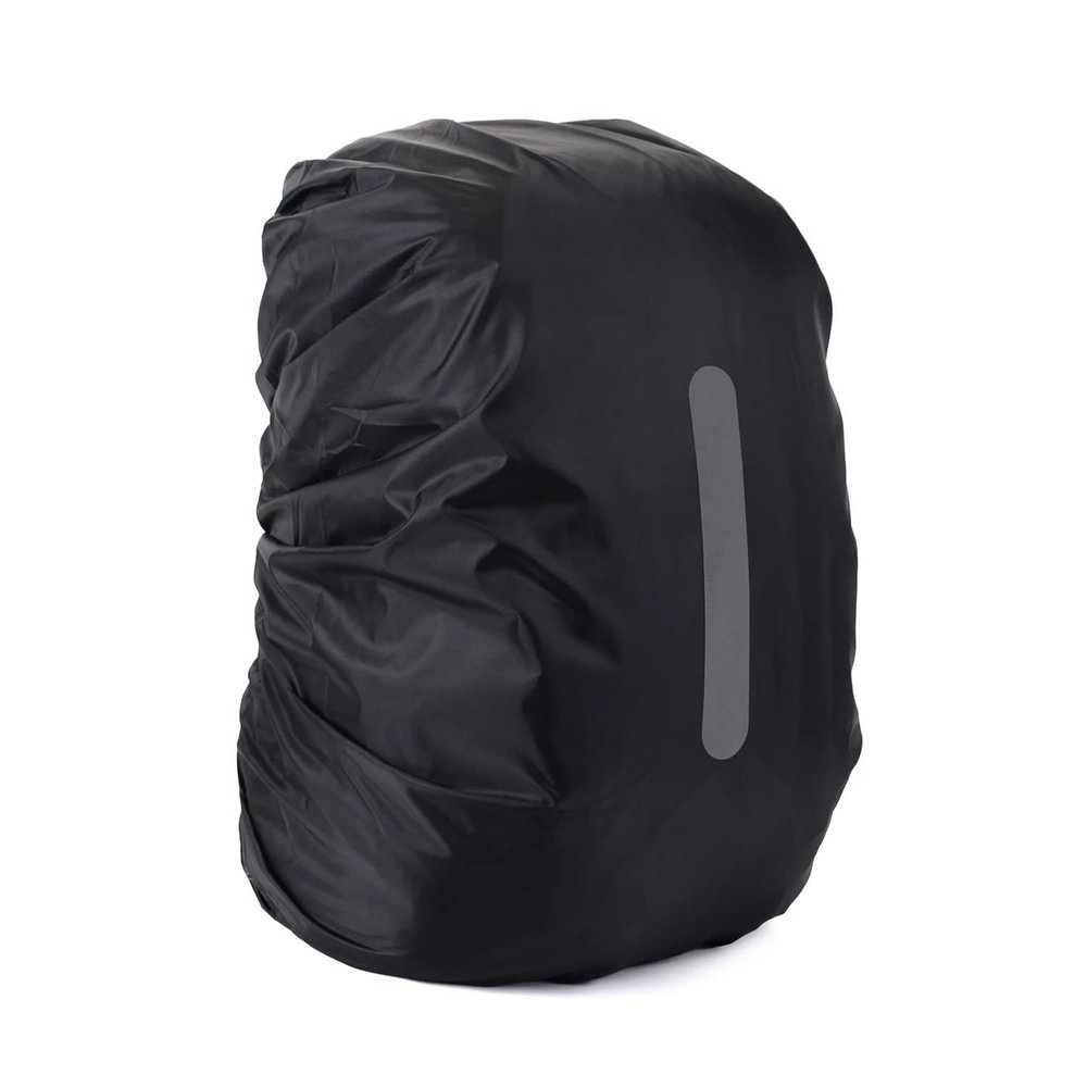 Outdoor Backpack Rain Cover, Reflective, Waterproof, Foldable, Black, 30–40 L, One Size