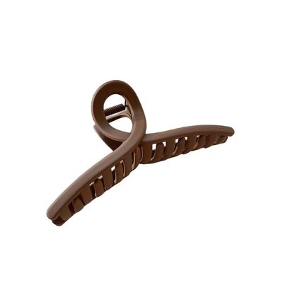 UYFRD Large Matte Cross Hair Clip for Women, Dark Brown
