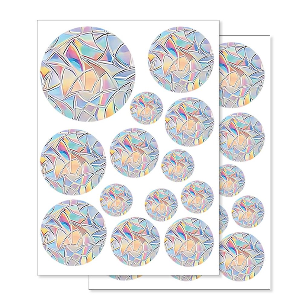 LAKJUOZ 26-Piece Round Prism Window Stickers