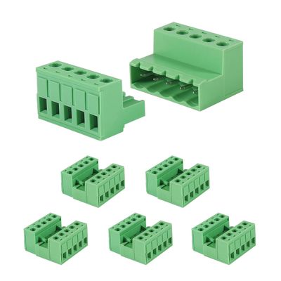 ALAMSCN 5 Sets 5-Pin Pluggable Screw Terminal Blocks, 5.08 mm Pitch, PCB Mount, DIY