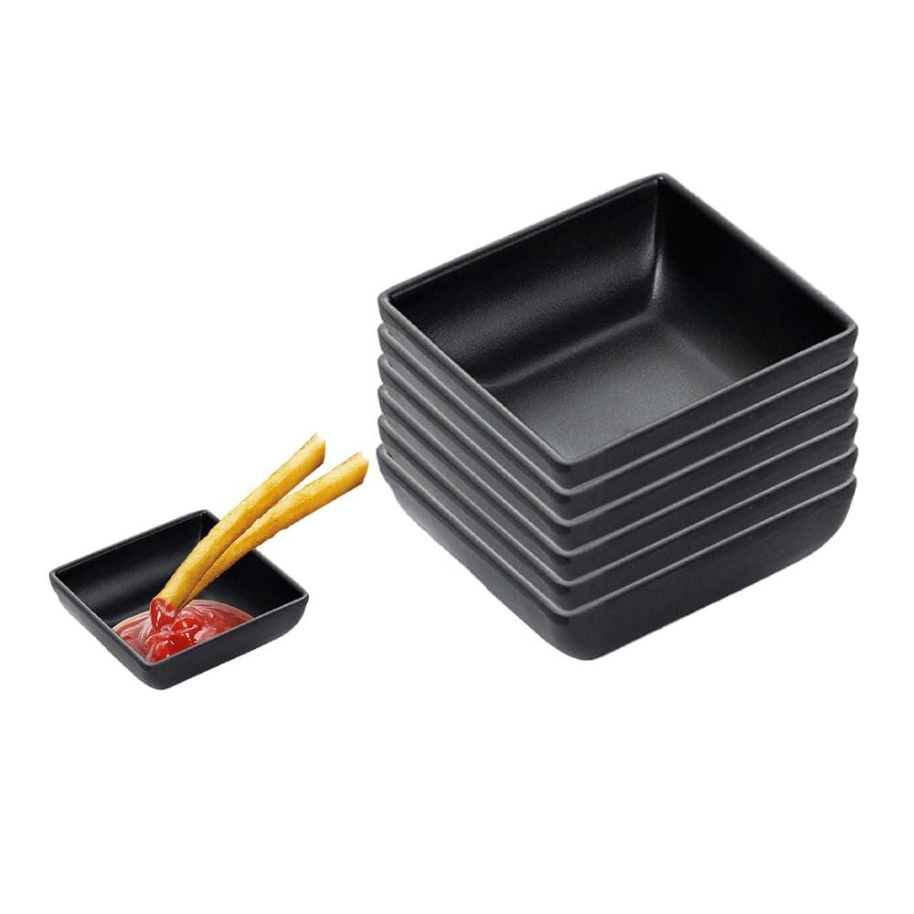 STOUCLA Sauce Bowls, Set of 6 Square Dipping Bowls