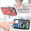 Jiajihua Case Compatible with Google Pixel 9 / Pixel 9 Pro / 10 / 10 Pro, Built-In Magnet, [PC+TPU+PU] 3-in-1 Two-Way Kickstand, Anti-Drop Cover, Pink view 2