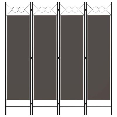 Myheimly 4-Piece Folding Freestanding Room Divider, Anthracite, 160 x 180 cm