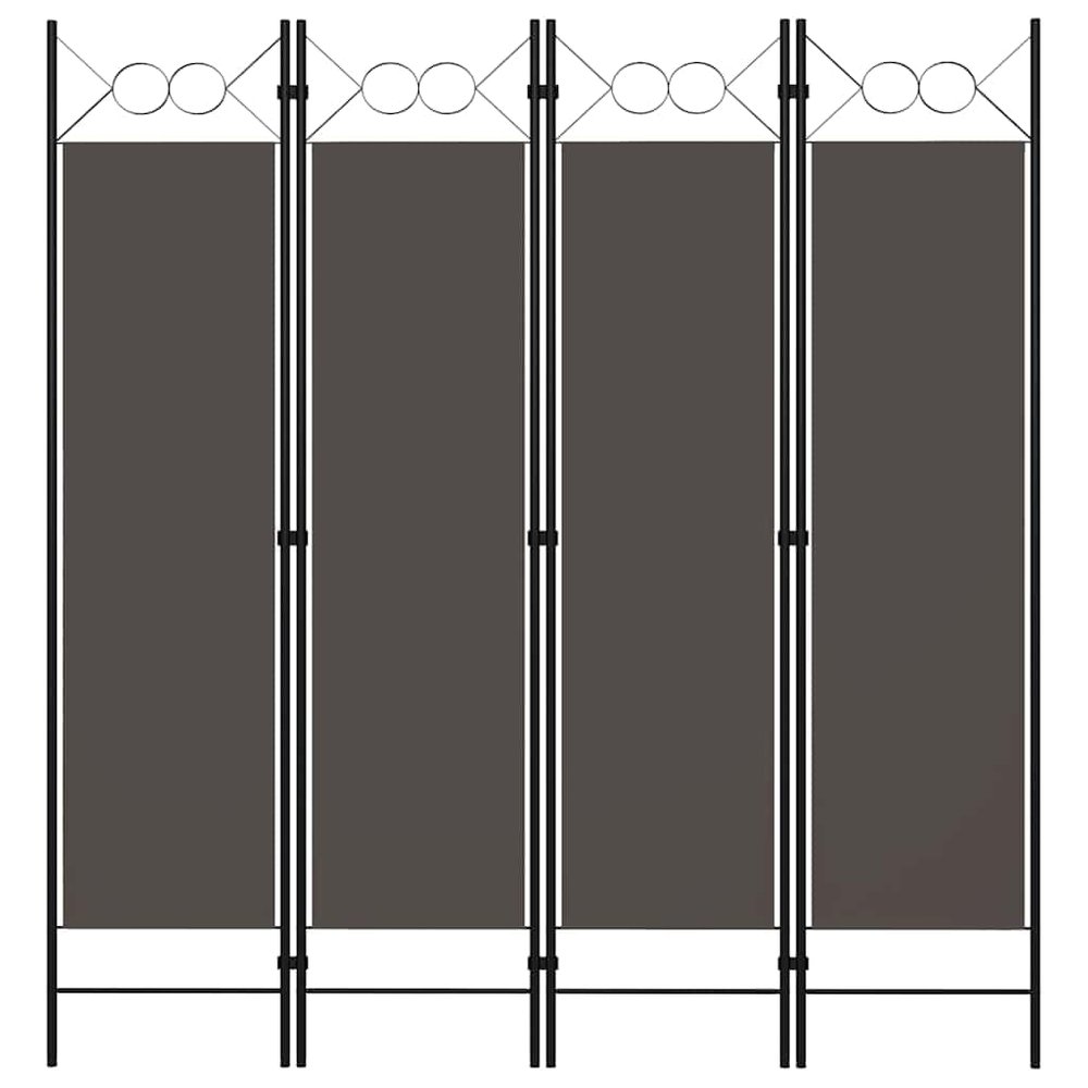 Myheimly 4-Piece Folding Freestanding Room Divider, Anthracite, 160 x 180 cm