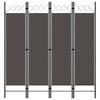 Myheimly 4-Piece Folding Freestanding Room Divider, Anthracite, 160 x 180 cm view 1
