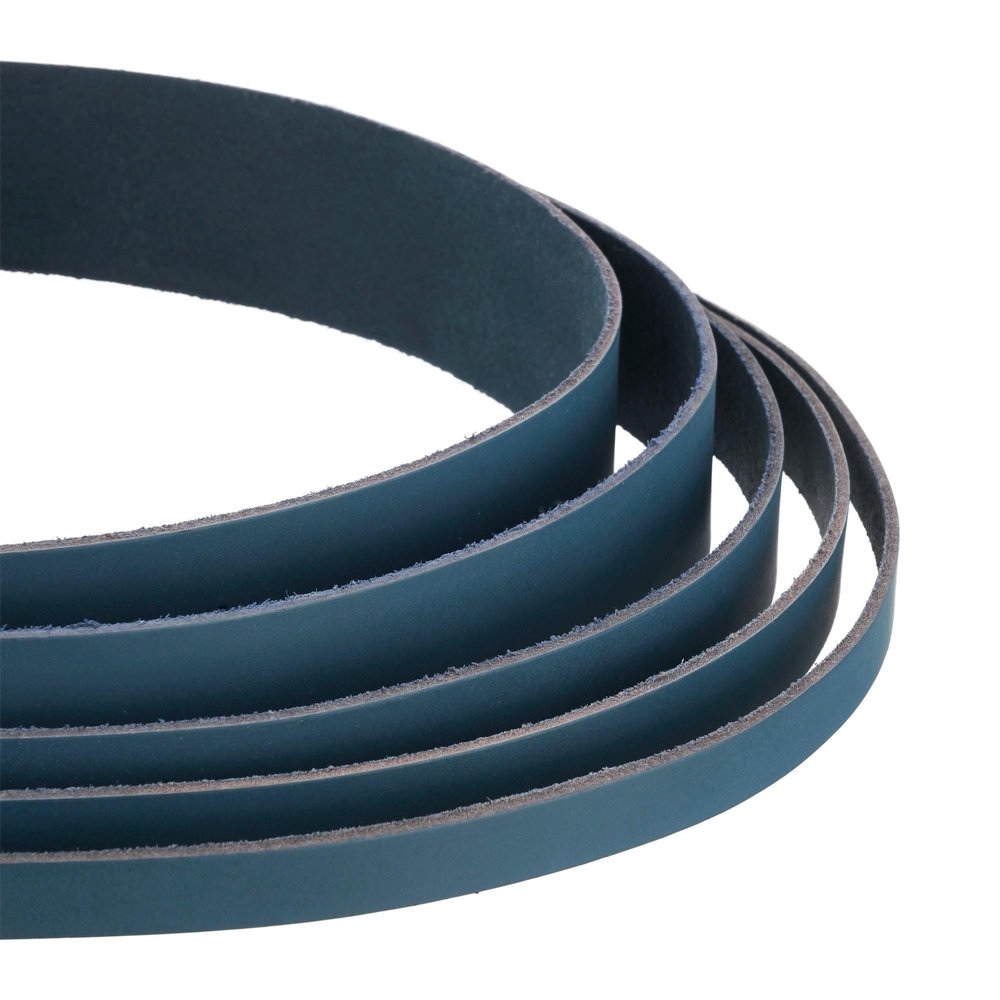 Auroris - Flat Leather Band Blue 4mm Width, 1m Length