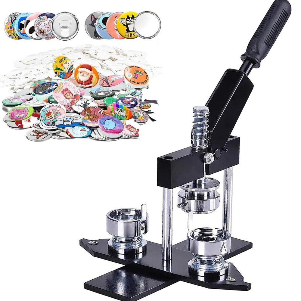BOOZXCV Button Maker Badge Punch Press Kit, Red, 58 mm