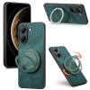 Jiajihua Case Compatible with Realme C33 4G/Realme C33 4G 2023, Built-in Magnet, [PC+TPU+PU] 3-in-1 Two-Way Kickstand, Anti-Drop Cover, Green view 1