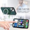 Jiajihua Case Compatible with Realme C33 4G/Realme C33 4G 2023, Built-in Magnet, [PC+TPU+PU] 3-in-1 Two-Way Kickstand, Anti-Drop Cover, Green view 2