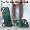 Jiajihua Case Compatible with Realme C33 4G/Realme C33 4G 2023, Built-in Magnet, [PC+TPU+PU] 3-in-1 Two-Way Kickstand, Anti-Drop Cover, Green view 3
