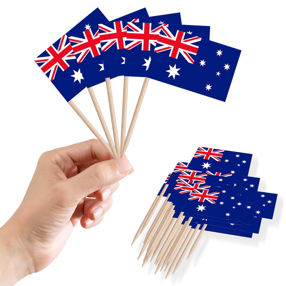 100 Pack Australian Toothpick Flags