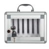 XDCXYD Aluminum Alloy Cell Phone Cabinet, Phone Safe, School Box with Transparent Door, 6 Compartments view 1
