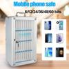 XDCXYD Aluminum Alloy Cell Phone Cabinet, Phone Safe, School Box with Transparent Door, 6 Compartments view 2